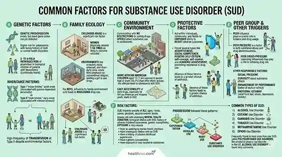 Common Causes and Risk Factors in the issue of substance use disorder (SUD) among adolescent