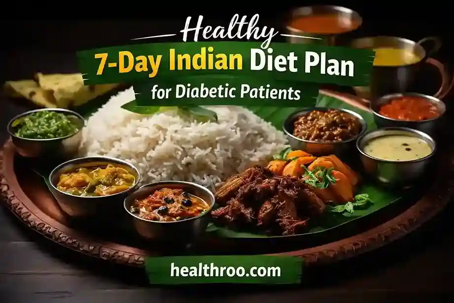 A Indian thali of 7-day Indian diet plan for diabetic patients